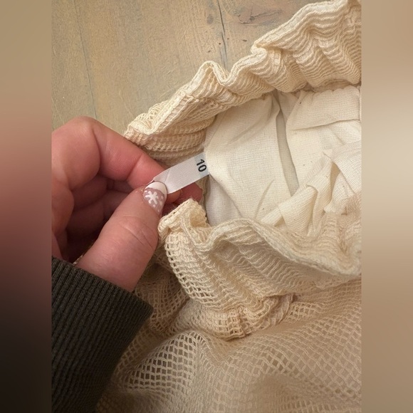 Vintage Fairy Core Bohemian Cream and Blue Patterned Skirt Size Small - Picture 8 of 8